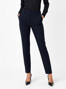 Joseph Black and Navy Blue Check Zoom Trouser Pants